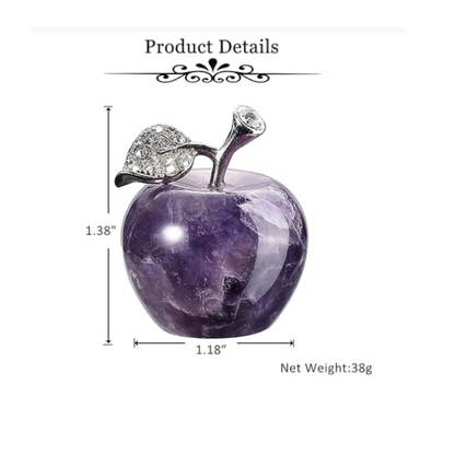 ✨ Set of 2 Natural Amethyst Crystal Apple Figurines - Elegant Décor and Meaningful Gifts ✨