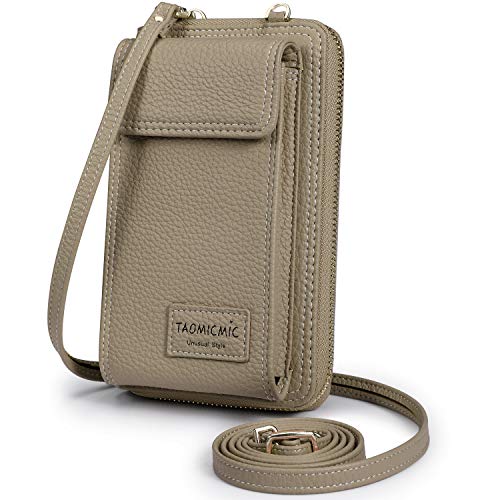 S-ZONE PU Leather RFID Blocking Crossbody Cell Phone Bag for Women Wallet Purse