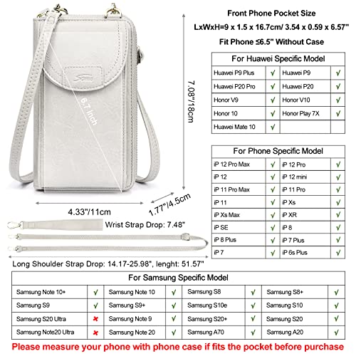 S-ZONE PU Leather RFID Blocking Crossbody Cell Phone Bag for Women Wallet Purse