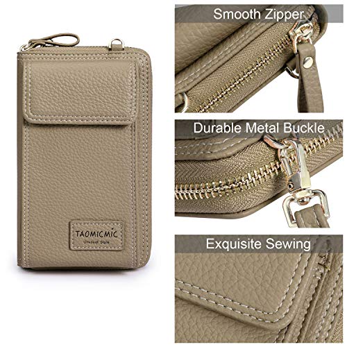 S-ZONE PU Leather RFID Blocking Crossbody Cell Phone Bag for Women Wallet Purse