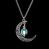 Retro Moon Necklace Jewelry For Women Goth Vintage Fashion Aesthetic Accessories Glow At Night Morrocan Cuban Wholesale
