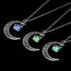 Retro Moon Necklace Jewelry For Women Goth Vintage Fashion Aesthetic Accessories Glow At Night Morrocan Cuban Wholesale