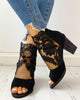 Spring Summer Chunky heel boots with mesh and lace insert - Bettylis