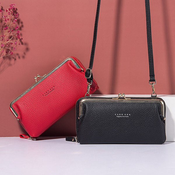 Luxury Women Bag Soft Leather Cell Phone Pocket