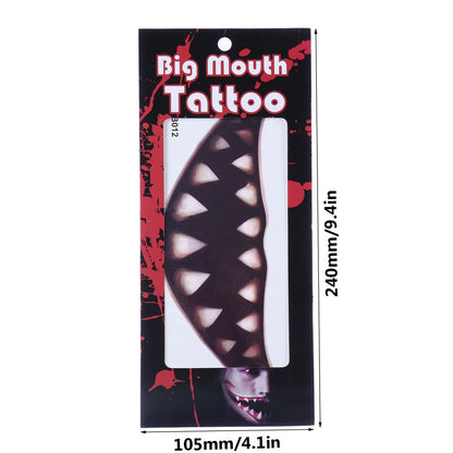 Halloween Mouth Tattoo Sticker Scary Lip DIY Decoration