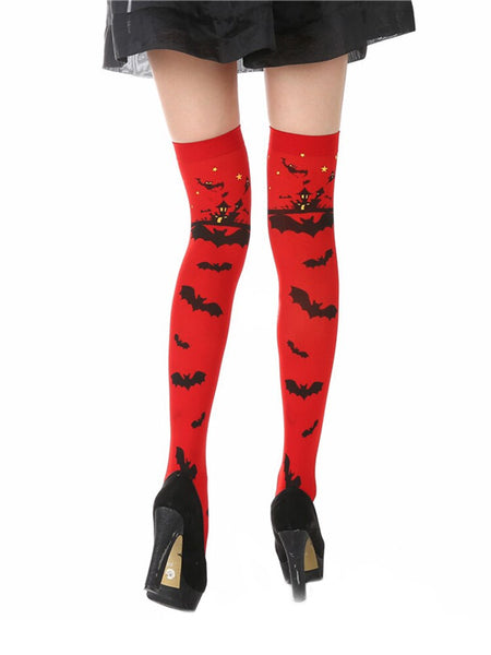 Halloween stocking long sexy women horror white halloween party bloody fancy knee long zombie socks