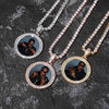 Customized HIP HOP necklace with stainless steel chain - Rotating image pendant