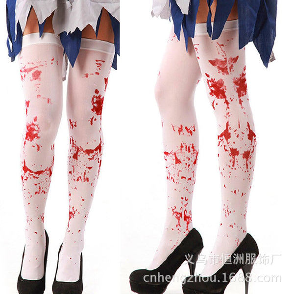 Bloody white tights Halloween woman