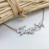 Personalized Butterfly Name Necklaces For Women Girl Favorite Jewelry Custom Ribbon Nameplate Choker Necklace Best Friends Gifts