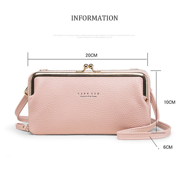 Luxury Women Bag Soft Leather Cell Phone Pocket