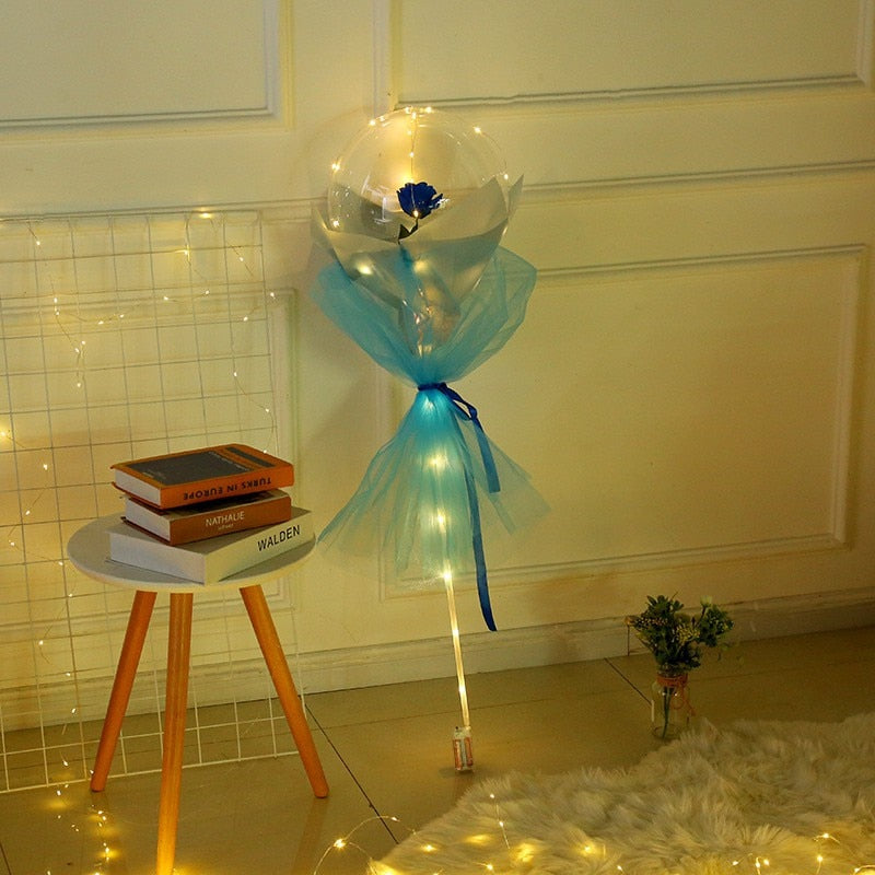 Led Rose Bouquet Luminous Valentines Decorate Gift Decoration Party Wedding Led Light Balloon Rose in Balloon Diy Gifts