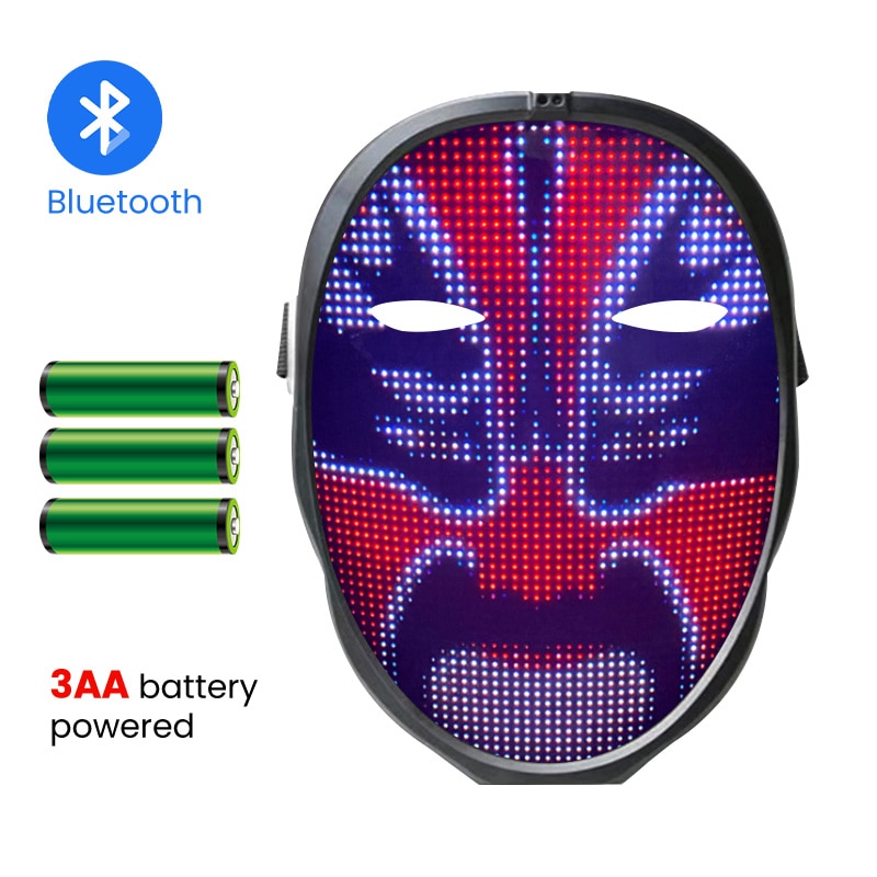 Nouvelle LED Bluetooth RVB allume l'image de bricolage de masque de fête