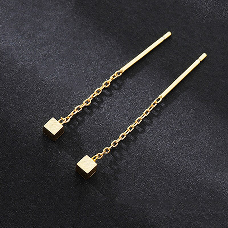 Long Tassel Geometric Drop Earrings Gold Color 2021 Fashion Hanging Women Earrings Summer Jewelry Girls Party Gift