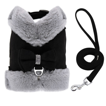 Cute Chihuahua Yorkie Dog Cat Harness Leash Set Warm Winter