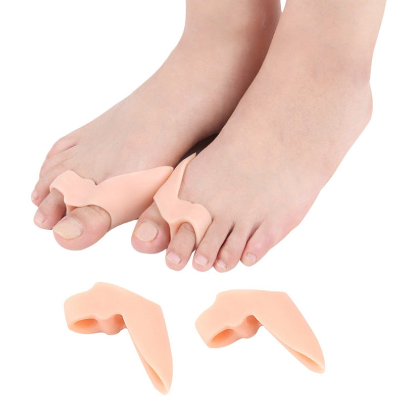 Ensemble de 2 paires de séparateurs d'orteils, redresseurs d'orteils en marteau pour le chevauchement des orteils et l'alignement des orteils (yoga/pédicure)