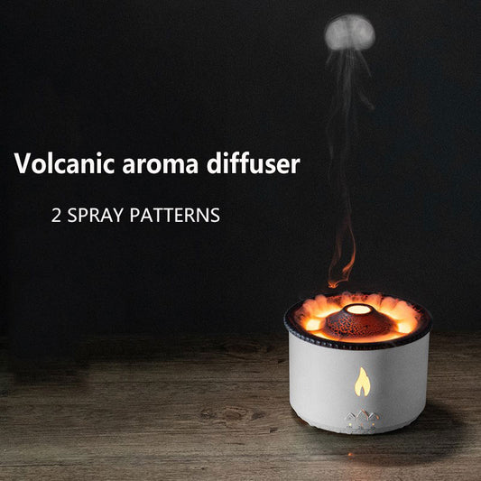 Xiaomi Volcanic Flame Aroma Diffusor Ätherisches Öl Lampe Tragbarer Luftbefeuchter Nachtlicht Qualle Dekompressionssimulation