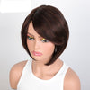 Ombre Burgundy Short Bob Wig With Bangs
