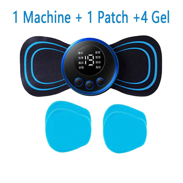 LCD Display EMS Neck Stretcher Electric Massager 8 Mode Cervical Massage Patch Pulse Muscle Stimulator Portable Relief Pain