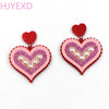 （1pair) Valentine Handmade Gift For Women Vintage Pearl Acrylic Heart Earrings Jewelry - Bettylis