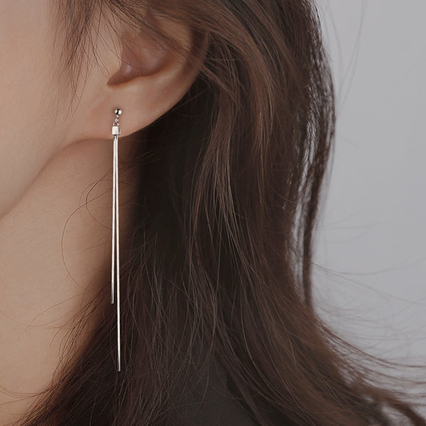 Vintage Long Tassel Geometric Square Drop Earrings For Women Korean Long Thread Dangle Earring Fashion Jewelry Oorbellen Brincos