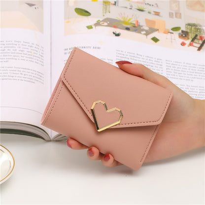 Mini wallet heart buckle