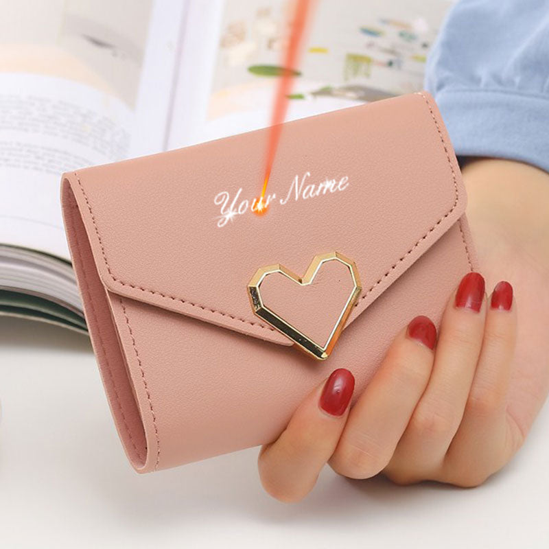 Mini wallet heart buckle