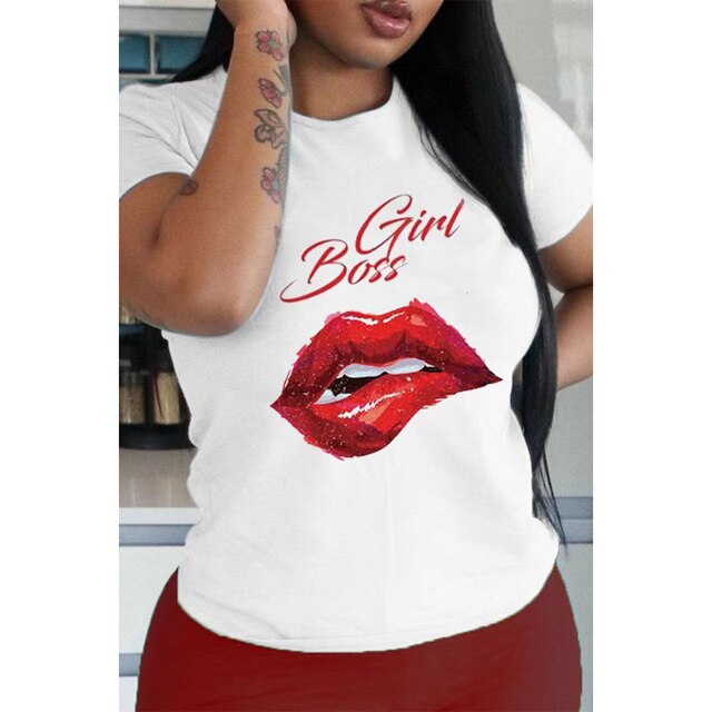 T-shirts big boss lèvres rouges