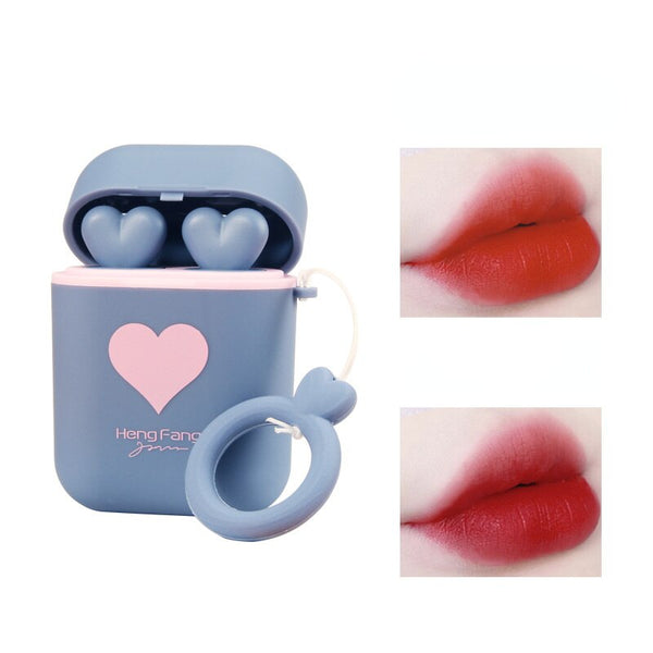 Mini Matte Lipstick Liquid Lip Gloss Women Girls Double Tube Chain Bag Waterproof Lasting Nude Lip Stick Cute Portable Lipstick
