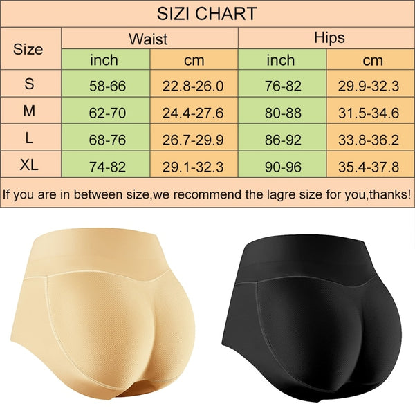 Women's padded shaping panties for buttocks and hips,