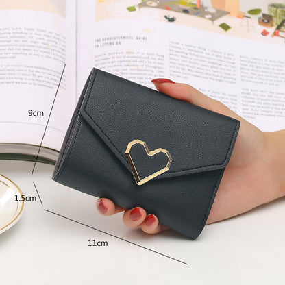 Mini wallet heart buckle