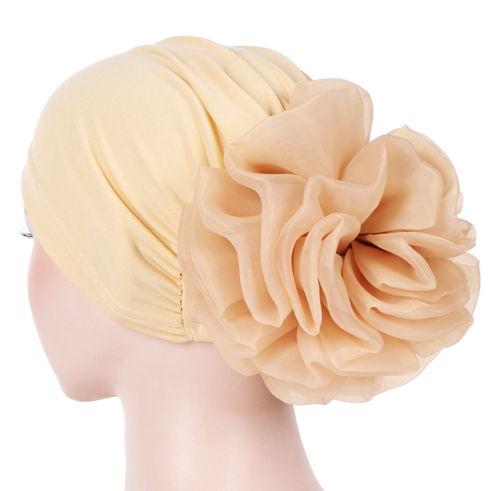Haarschmuck für Damen mit großem Blumen-Turban