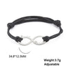 Fishhook Infinity Custom Personalized Bracelet Name Bangle Rope Leather Adjustable Gift For Man Women Stainless Steel Jewelry