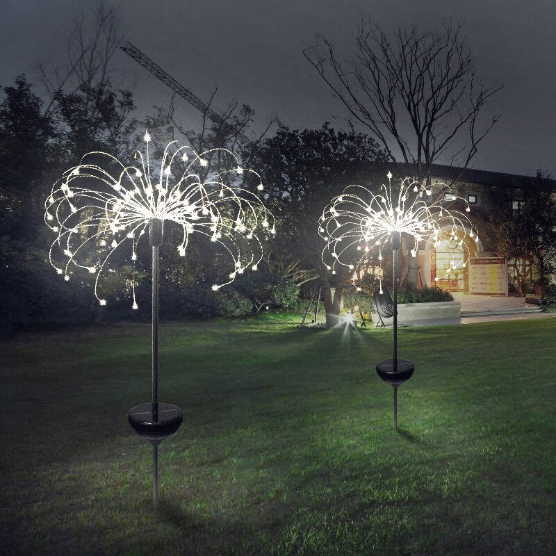 【Livraison gratuite】 2Pc New Ground Plug Solar Fireworks Light LED
