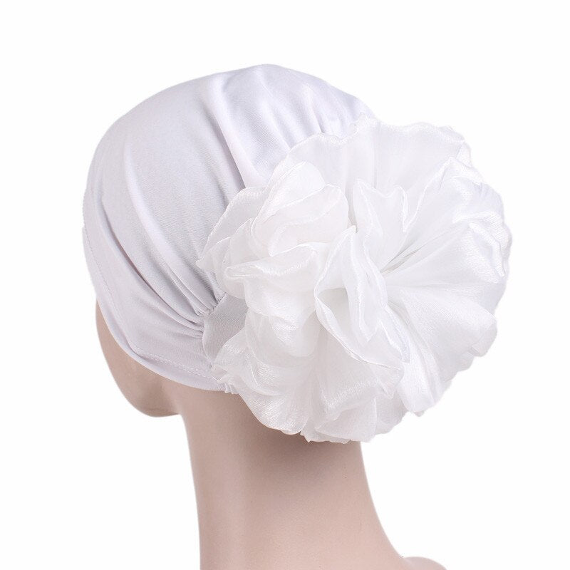 Turban à grande fleur pour femme, accessoires pour cheveux