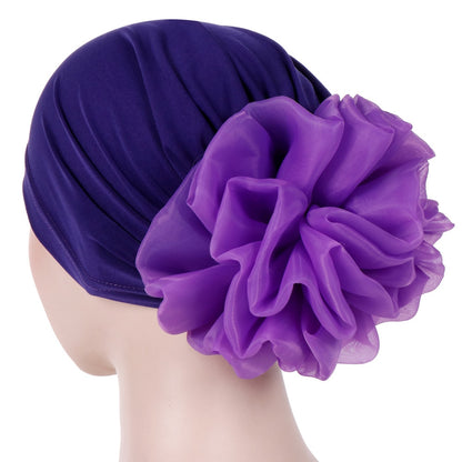 Turban à grande fleur pour femme, accessoires pour cheveux