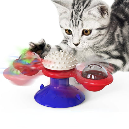 Moulin à vent jouet pour chat interactif
