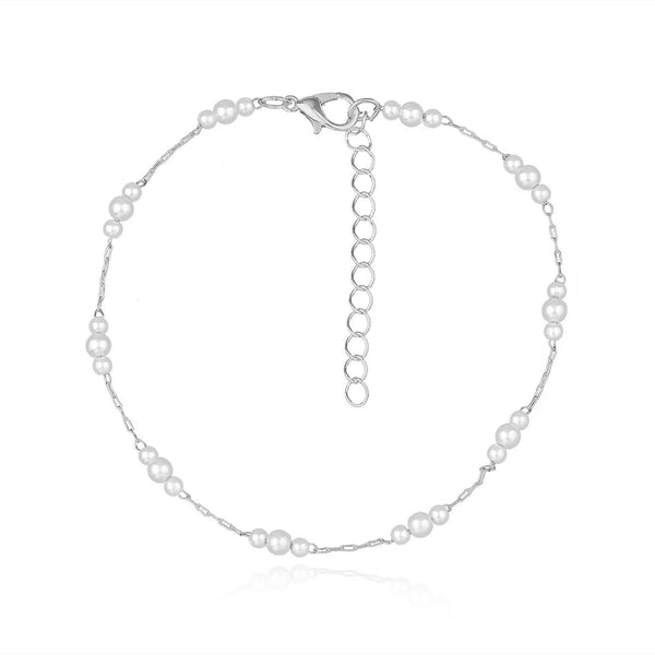 Imitation Pearls Beaded Anklet for Women