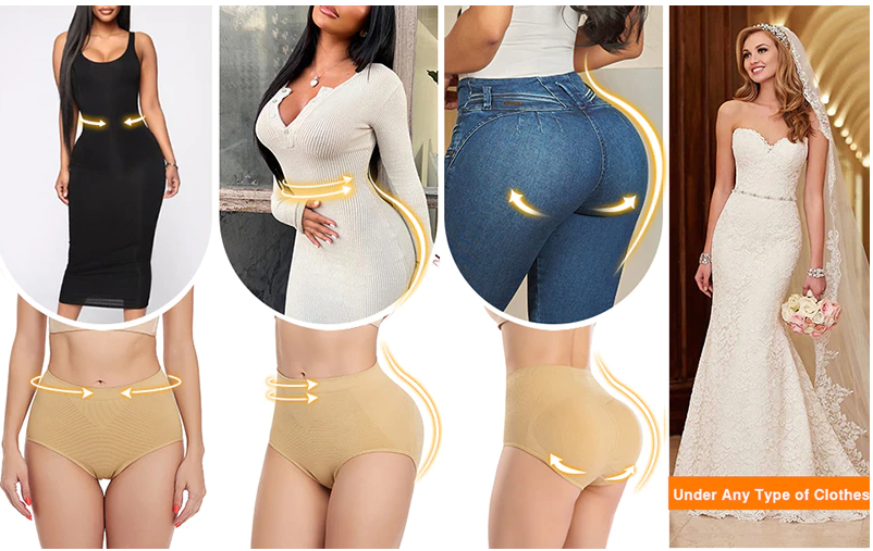 Women's padded shaping panties for buttocks and hips,